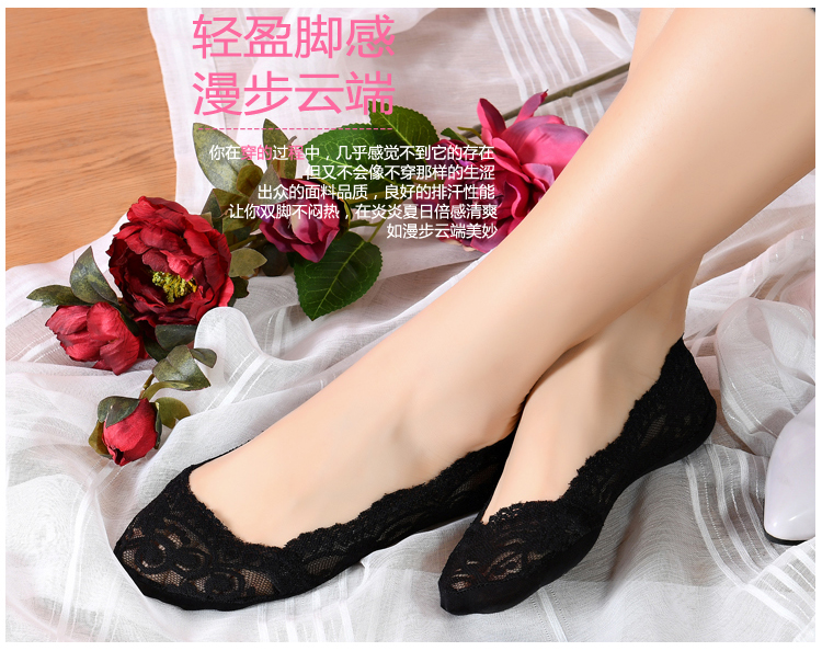 Ren vớ thuyền nữ mùa xuân và mùa hè phần mỏng vớ vớ vô hình cotton nông miệng silicone anti-skid vớ chống ngắn phụ nữ vớ vớ dài