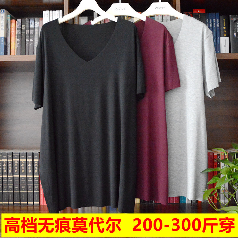 Summer Ghafei steps up vest T-shirt male large size size fat sub old man no mark Modale 250 catty 200 catty blouse