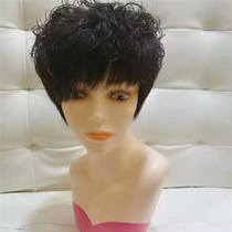 Wig Lady Short Hair Real Hair Wig set Old lady Lady Live-action Hair Mothers full headgear Breathable Chemotherapy