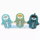 N36 L14 DIY Ювелирные аксессуары половина 925 Серебряная микромозаичная демон глаз Фатма