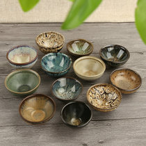 Weiyang bamboo tea purple sand hanging glaze personal taste cup color large single Cup host and guest Cup Yixing coarse ceramics