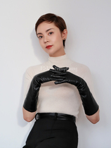 deebydwang winter New Long plus velvet thick sheepskin gloves black fashion touchable screen