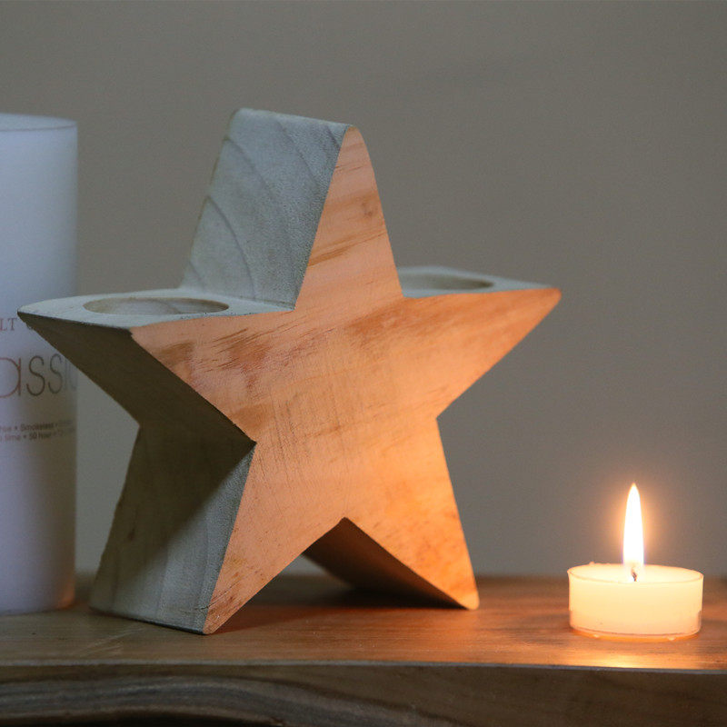 Simple space Candlestick Candlestick decoration Candlestick Cafe bar Bed and breakfast candlestick Solid wood candlestick