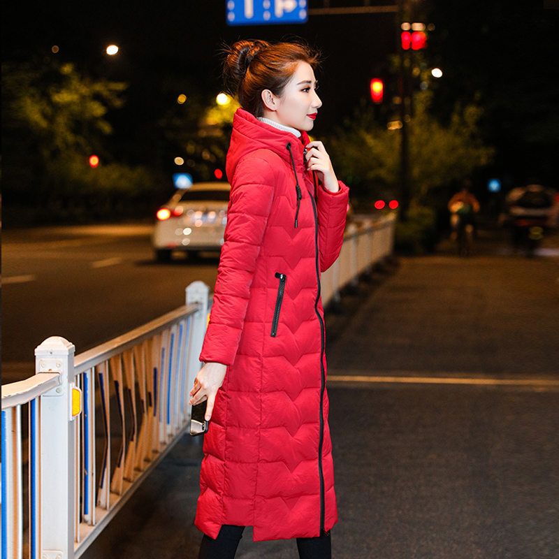 2019 mùa đông quần áo mới xuống bông dài qua đầu gối Hàn Quốc phiên bản của mô hình dài sửa chữa kích thước lớn dày bông phụ nữ áo khoác