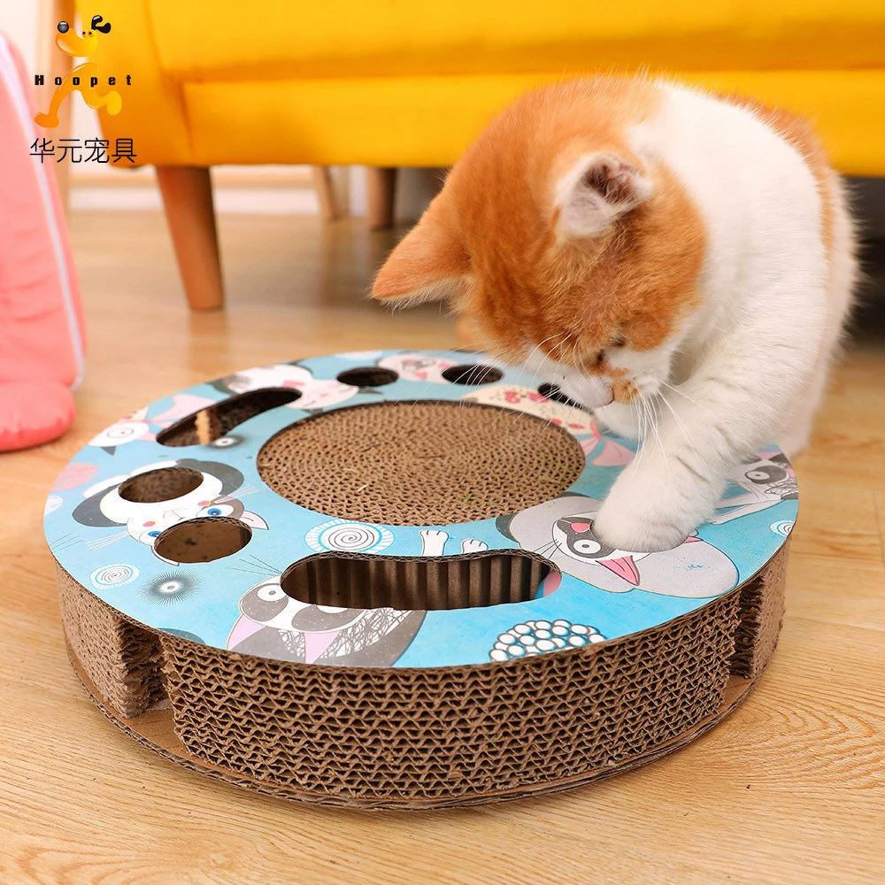 Hoopet Cat Scratch Board Đồ chơi Pan Folding Ears Chơi Garfield Pet Cat Cat gợn sóng Cat Scratch Board Anh kết hợp ngắn - Mèo / Chó Đồ chơi