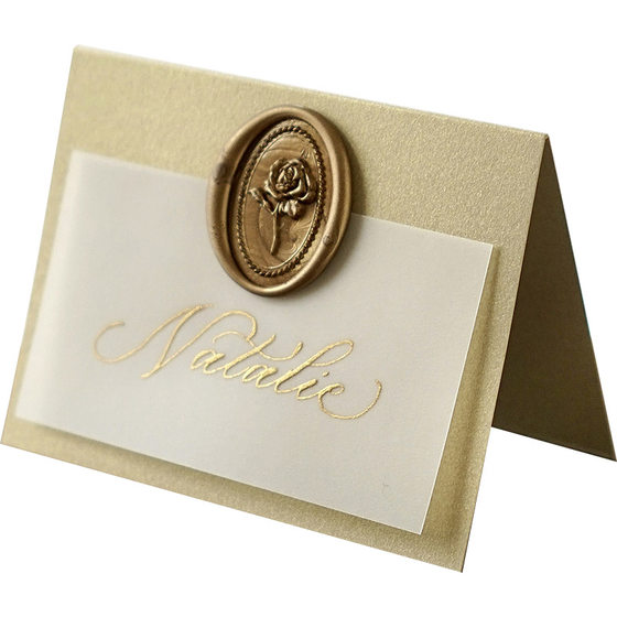 Folding seat card wedding name card seat card banquet name card calligraphy