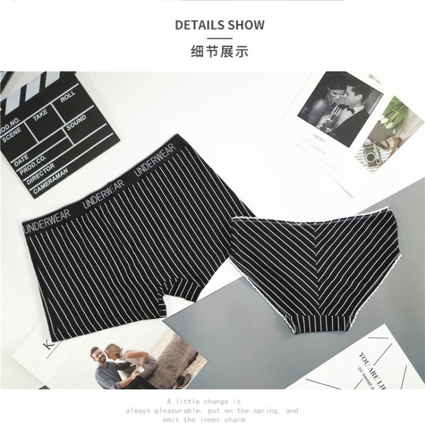 Cặp đôi mới đồ lót cotton gợi cảm phong cách văn học nam cỡ lớn phẳng góc nữ tam giác cá tính quần lót  nữ tam giác