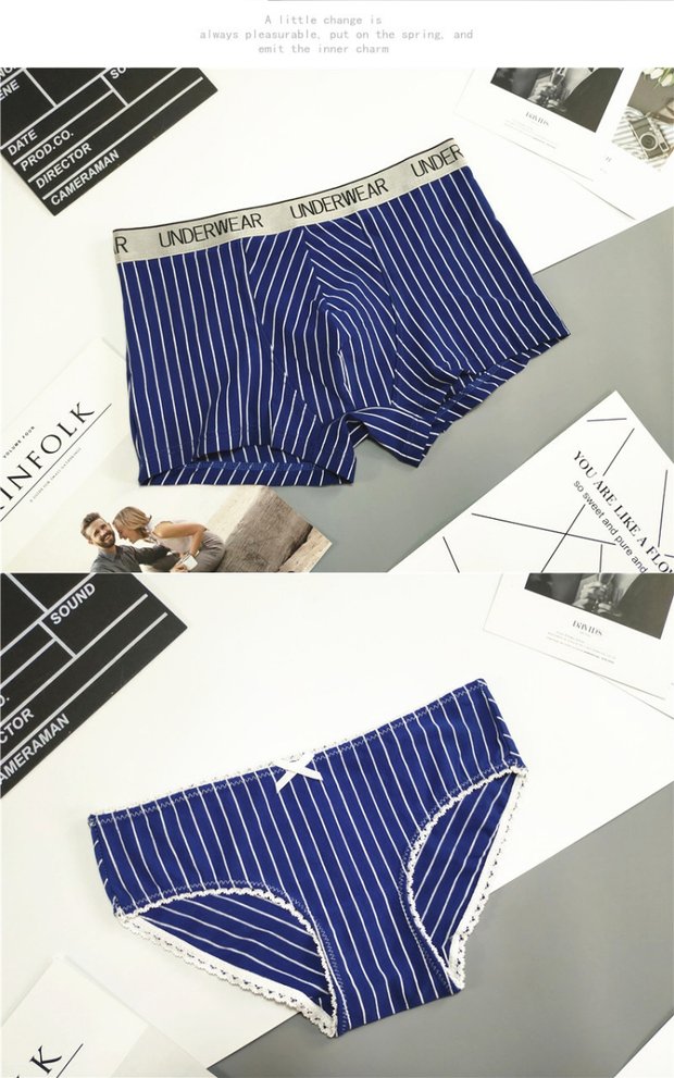 Cặp đôi mới đồ lót cotton gợi cảm phong cách văn học nam cỡ lớn phẳng góc nữ tam giác cá tính quần lót  nữ tam giác