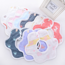 MMKIDS 360 degrees rotatable cotton gauze newborn baby flower bib baby spit mouth towel petals