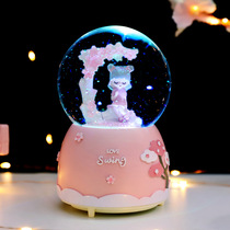 JE ROU Christmas gift snowflake glass crystal ball glowing at the same table student day gift high-value classmate girl