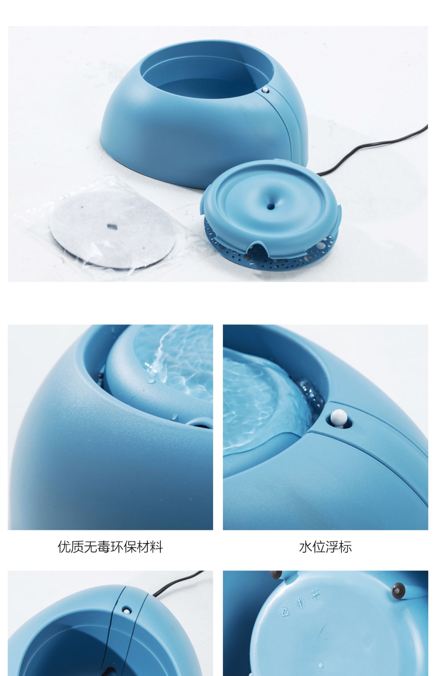 Ý IMAC nhập khẩu chu kỳ tự động câm điện mèo và chó cưng đài phun nước loại oxy bình nước công suất lớn - Cat / Dog hàng ngày Neccessities Bát cho chó ăn