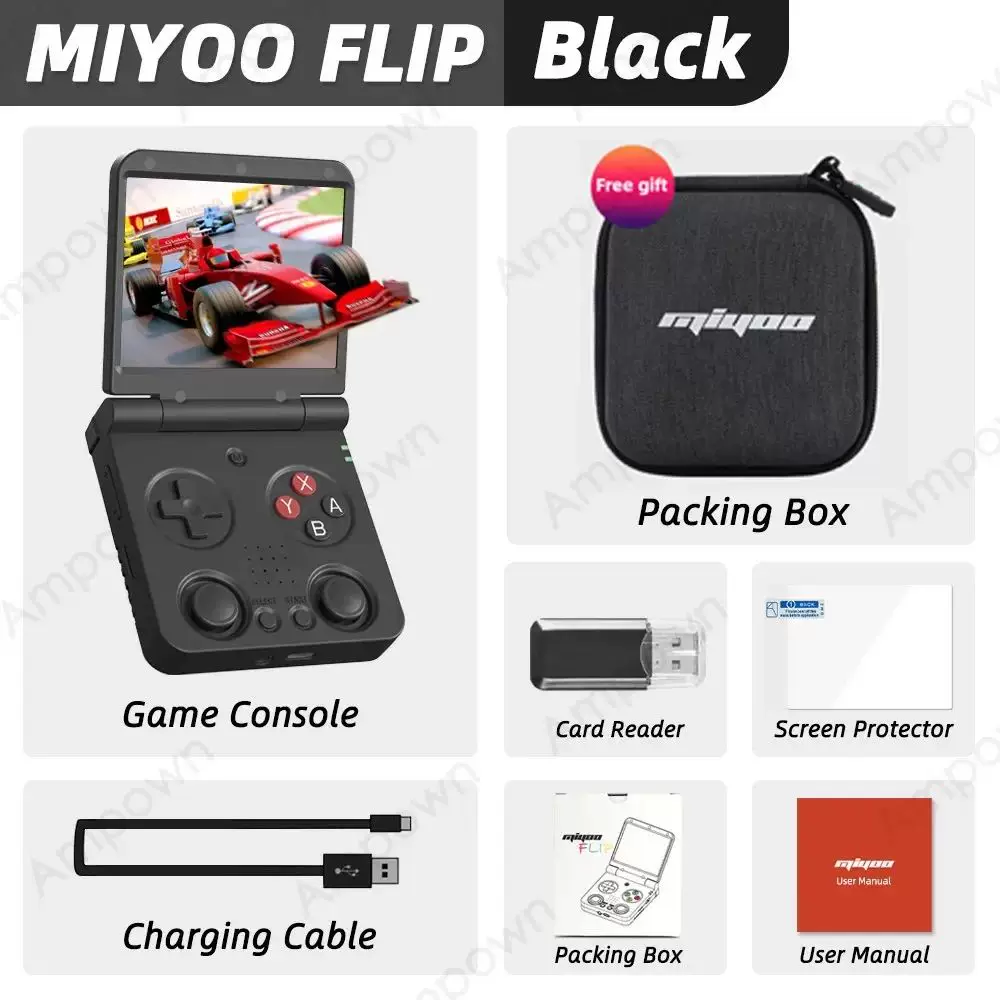 Кармочная игровая приставка MIYOO FLIP V2 с 3,5'' IPS-экраном на Linux S