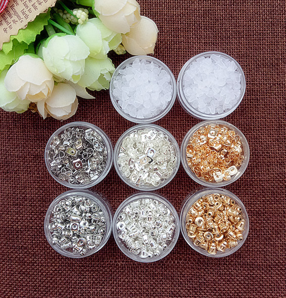 Transparent plastic earplugs rubber metal bullets bow ear caps earrings earrings accessories earplugs boxed