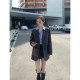 MULVAN black long-sleeved suit jacket female 2023 new Korean style design sense back split casual small suit