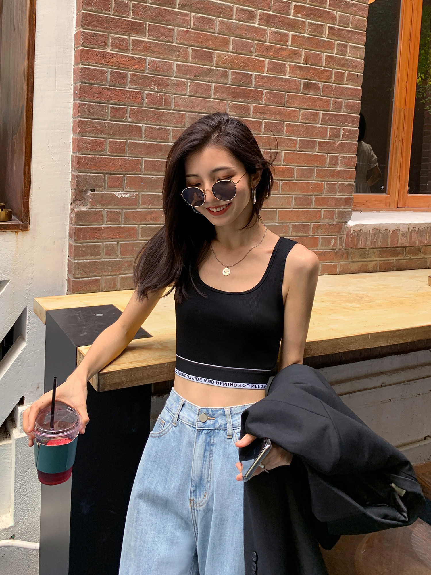 MULVAN knitted camisole women's beauty back in summer with a base short section exposed umbilical wear sleeveless bandeau TOP