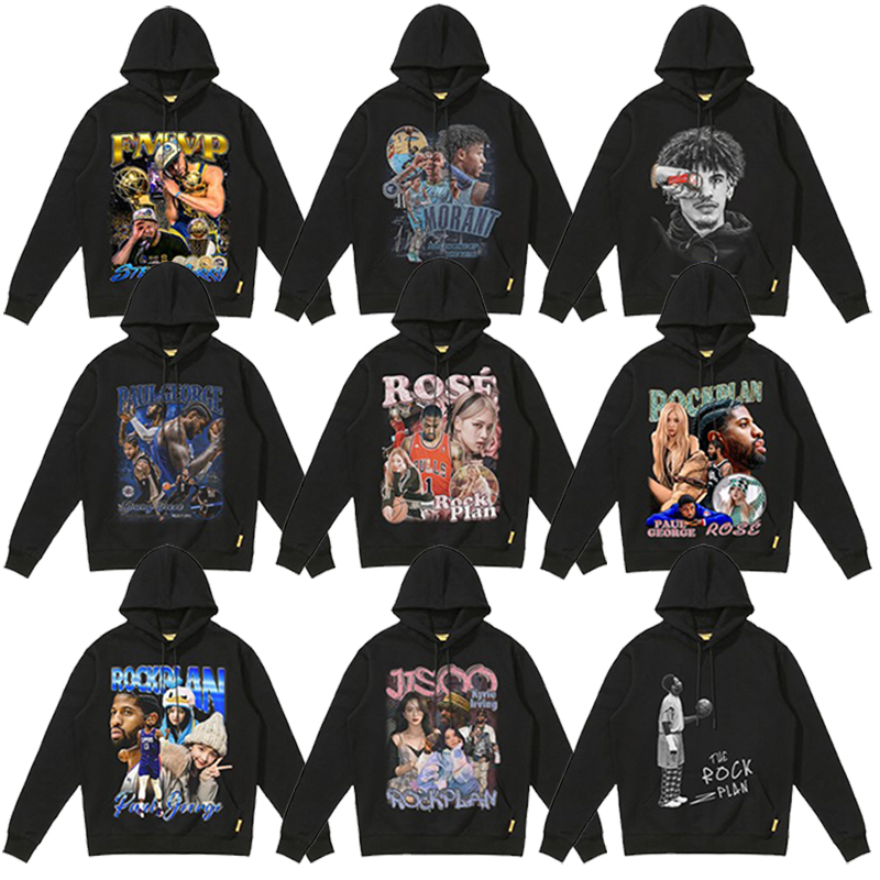 【Star Collection】Rock Project Hoodie for Men Black American Style James Curry Rose Irving Kobe