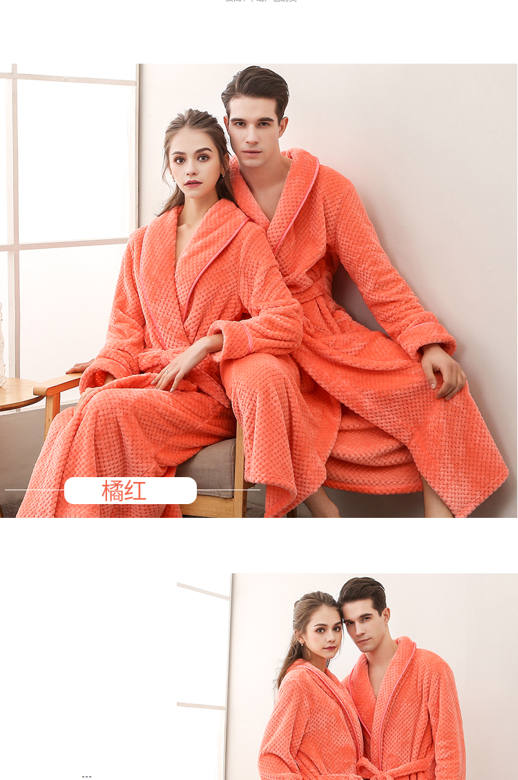 Mùa thu và mùa đông XL thắt lưng nữ dày siêu dài cộng với flannel vài chiếc áo choàng tắm bằng vải nỉ áo choàng ngủ