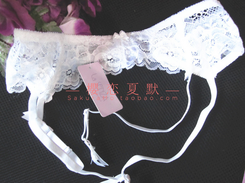 Sakura im lặng * tòa án garter (không vớ) garter trắng đen ren ba ngực có thể điều chỉnh