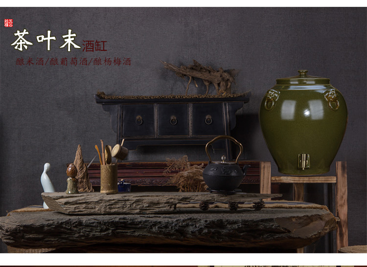 Jingdezhen ceramic jar 20/50/100 jins cylinder tank altar wine mercifully wine barrel with the tap