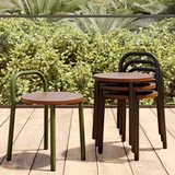 Nordic Iron Art Маленький круглый стул современный легкий роскошный складывание открытого двора балконы сад сад твердый дерево повседневная скамейка