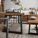 Лофт современный минималистский сплошной древесина настольный компьютер на стойке на стойке конференции стол на стол больший тренировочный стол чайный стол чай