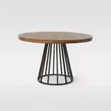 Американский сталь и деревянный круглый обеденный стол промышленное ветряное кофейня Стол барбекю барбекю и стул переговоров о столе