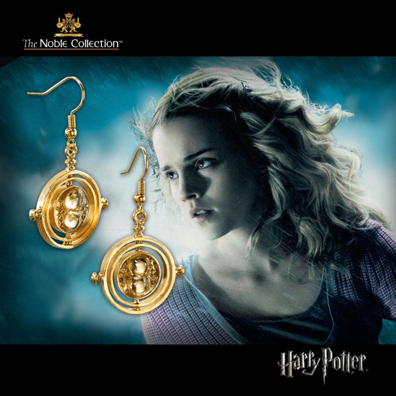 Official genuine Hermione Time Converter Pendant Earrings Gold Plated Earrings Pendant in Harry Potter Perimeter