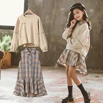 Girls Spring and Autumn Set Dress Network Red Ocean 2022 Childrens New Spring Dress Tide Dress Two sets