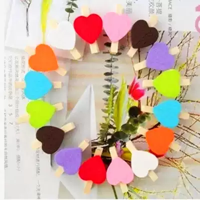 Novel special creative home photography props cute wooden cartoon color love small clip 50 price