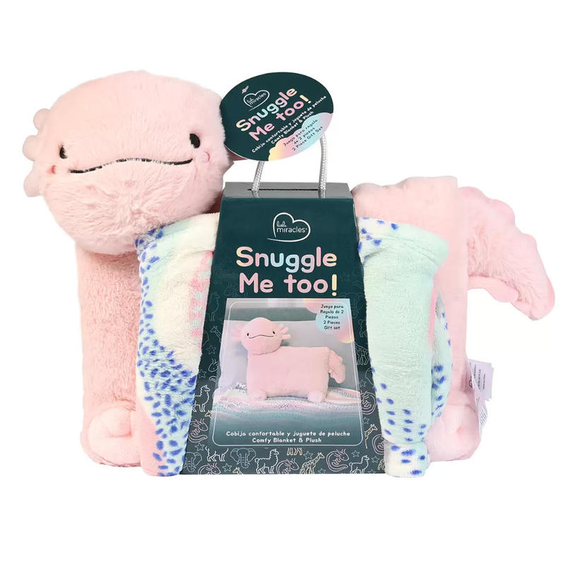 Little Mir Animal Pillow Imitation Rabbit Fur Plush Blanket Gift Set Giraffe Sheep Hexagonal Dinosaur Elephant