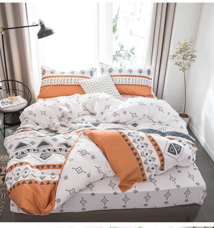 BOHO Fengbo Simemia Bộ đồ giường cotton kiểu Ma-rốc 1,5 m giường bốn bộ tính năng B & B - Bộ đồ giường bốn mảnh chăn ga gối cao cấp nhập khẩu