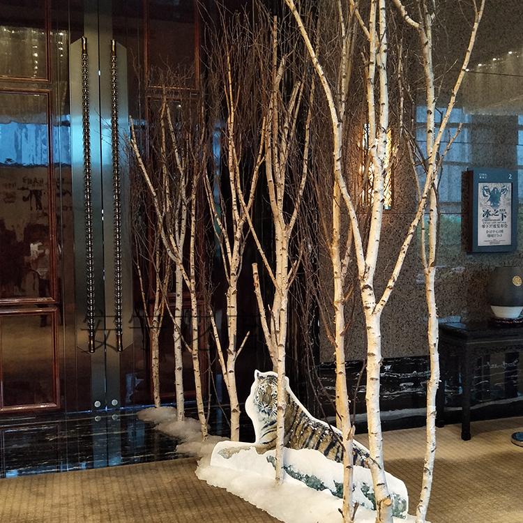 Natural White Birch Decorative Tree White Birch Fork Logs