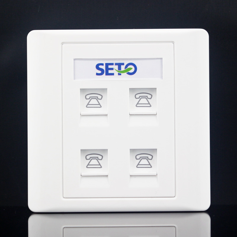 Type 86 4-mouth free call socket panel 4 bits RJ11 Phone module quad CAT3 switch socket