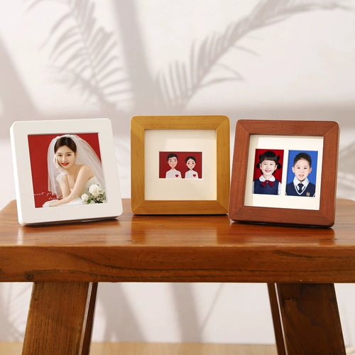 Квадратная фоторамка с закругленными углами из натурального дерева, фотография для влюбленных, делается под заказ, «сделай сам»