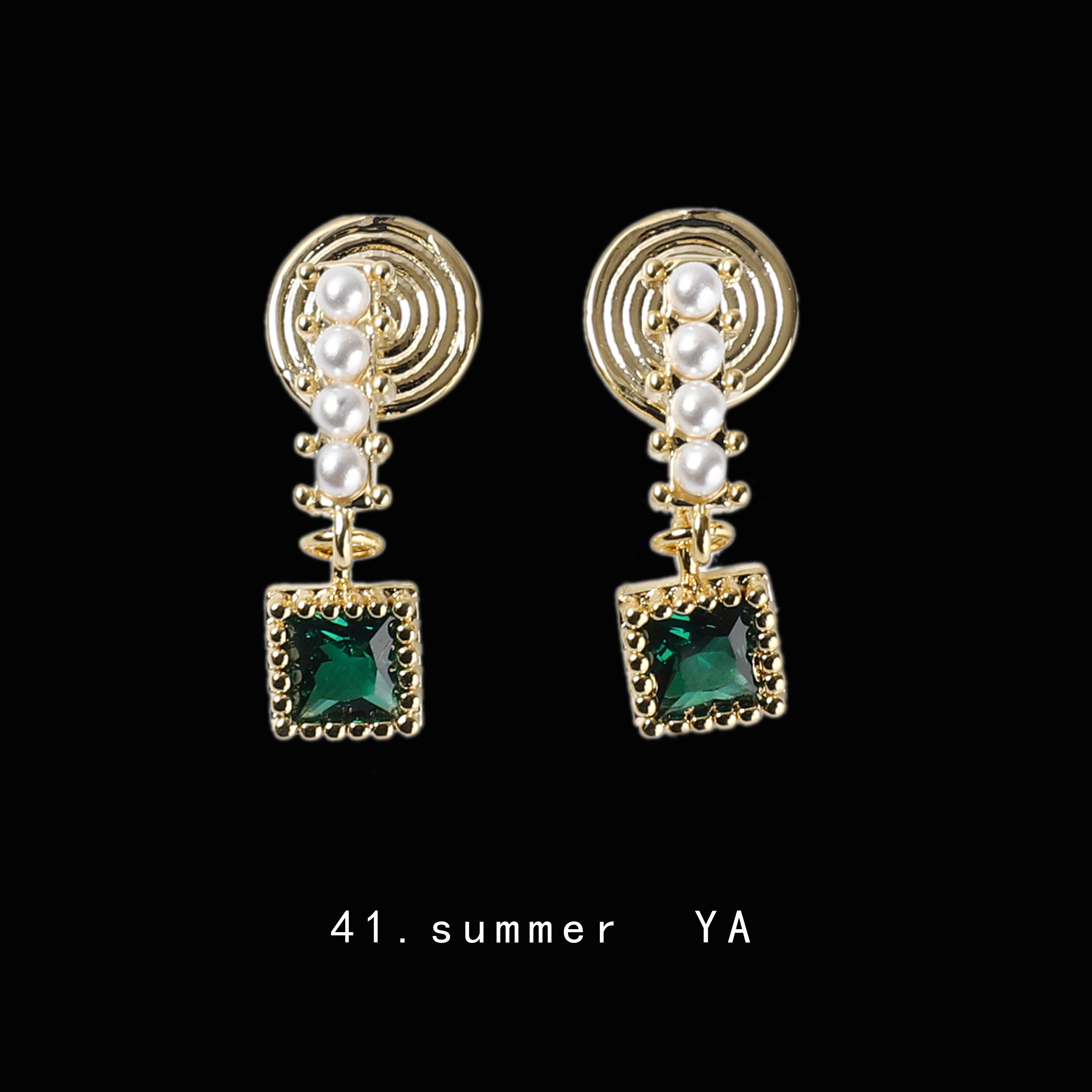 Four Picks A Summer (Zumma Green) Temperament Elegance Sparkling Zircon Without Ear Clip 100 Lap Sweet Silver Needle Earrings