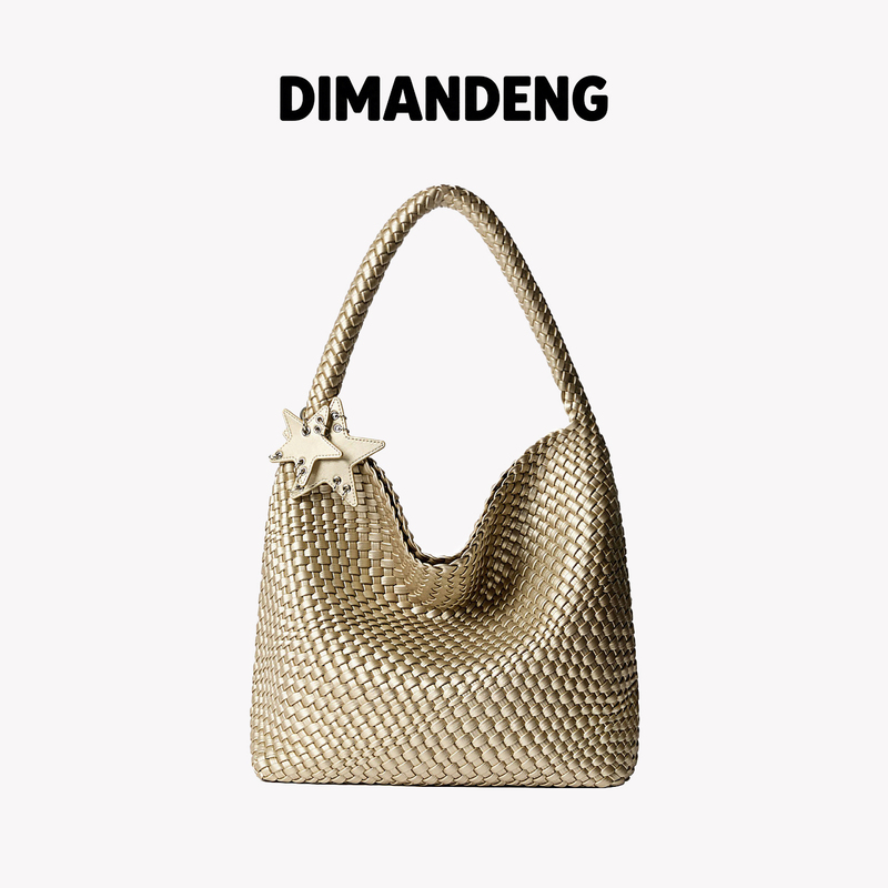 Dimandeng Hand-Woven Seaside Vacation Bag Large-Capacity Leisure Travel Bag Single Shoulder Underarm Tote Bag Dimandeng Hand-Woven Seaside Vacation Bag Large-Capacity Leisure Travel Bag Single Shoulder Underarm Tote Bag