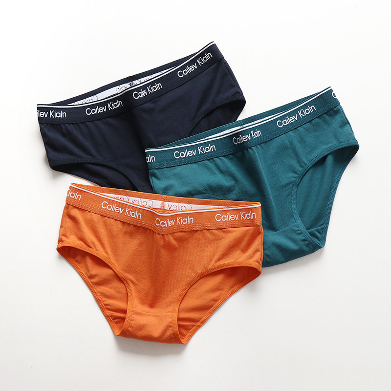 3 Pure Color Briefs Female New Frontier Cotton Les Handsome T Triangle Pants Head Neutral Wind Without Marks for Antibacterial Breathable Shorts-Taobao