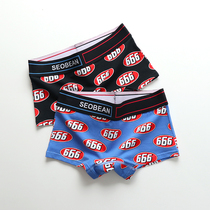 Lady Cartoon Printed Pure Cotton Briefs Neutral Les Handsome T Flat Corner Pants Sports Antibacterial Breathable Pants Head Triangle Shorts