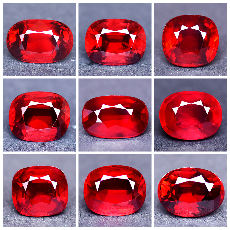 Baizi Jewelry Natural Unheated Pigeon Blood Ruby Loose Stone Mozambique Pigeon Blood Red Ring Pendant Inlay for Women