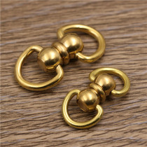 Hand-made brass 8-word universal rotating keychain diy with pendant connecting ring Eight-word ring luggage leather with link head