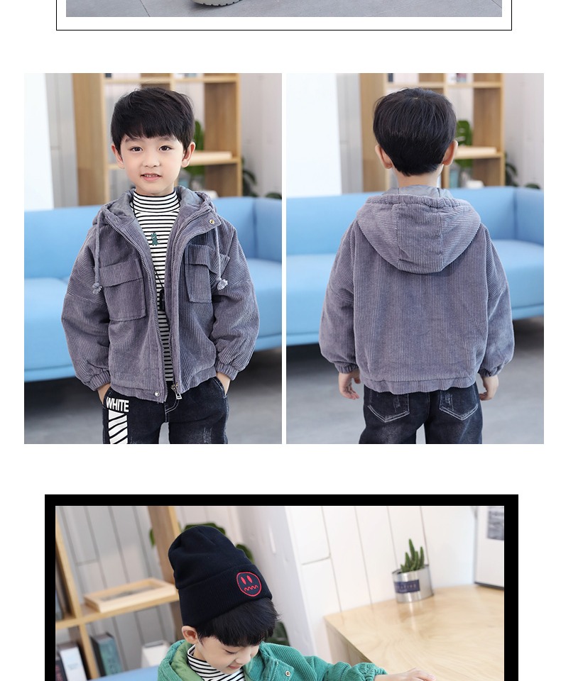Áo khoác bé trai mùa thu 2018 mới to boy boy cotton Hàn Quốc dày trẻ em mùa đông đẹp trai áo gió áo khoác cho bé gái
