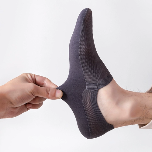 Шелковые невидимые летние тонкие нескользящие хлопковые гетры, мужские носки