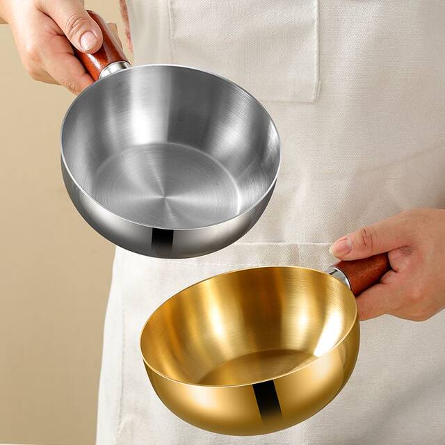 Instant noodle bowl, stainless steel snack bowl, bowl with handle, egg bowl, household single bowl, salad dish, dessert bowl, handle bowl