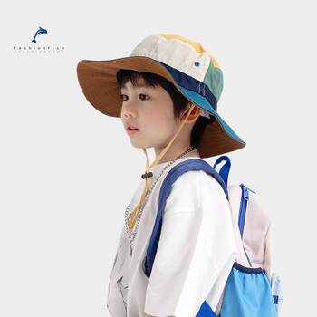 Children's Fisherman Hat Spring and Summer Quick-Drying Bucket Hat Neck Protection Sun Hat Baby Hat Boys and Girls Sun Protection Sun Hat