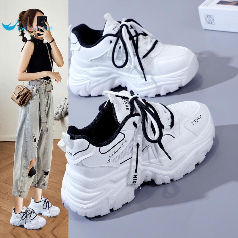 Spring and Autumn Sports Shoes for Women 2026 New Popular Spring Style Casual Versatile White Autumn Style Thick-Soled Dad Shoes for Women