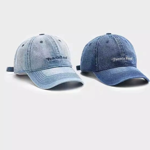 Джинсовая шапка, цветная бейсболка, кепка, в корейском стиле, с вышивкой