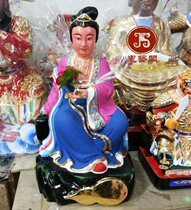 Peach Flower Fairy lacquer thread carving painted camphor wood carving Buddha statue statue Buddha equipment customized 30cm