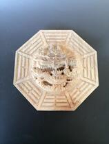 Bagua Dragon Sword evil gossip white wooden carving statue made 15cm