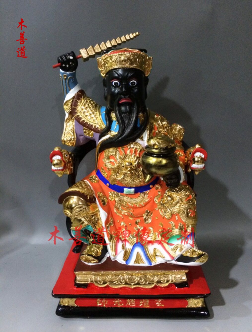 The wooden statue customized five - way fortune gods north - south - south - south - south - south - south - south - south - south - south - changya paint line of 30 cm