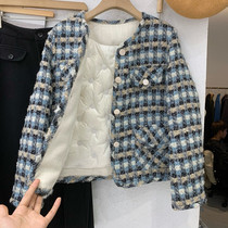 Liner white duck suede wool top with small fragrant wind jacket woman 2021 Winter new display slim short Thickened Down Clothing